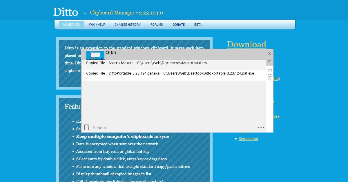 Software Gratuito: Ditto
